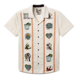 Baja Llama El Sativo Tequila Guayabera button up shirt with embroidered details