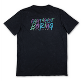 Baja Llama washed black tee with bold “Fight Against Boring” graphic on the back. Casual, comfortable, and full of personality.