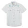 Front view of the light blue FLORAL PROJECT - DISSIDENT WESTERN FRONT SNAP BUTTON UP shirt, featuring embroidered floral details and snap button chest pockets.