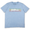 Men’s vintage-washed blue graphic t-shirt with ‘Full Power’ retro typography and colorful striped design. Soft cotton, casual fit, and perfect for everyday wear. Baja Llama adventure-inspired apparel.