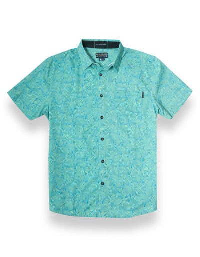 TOO MANY LINES - TURQUOISE ZEBRA  7-SEAS™ BUTTON UP