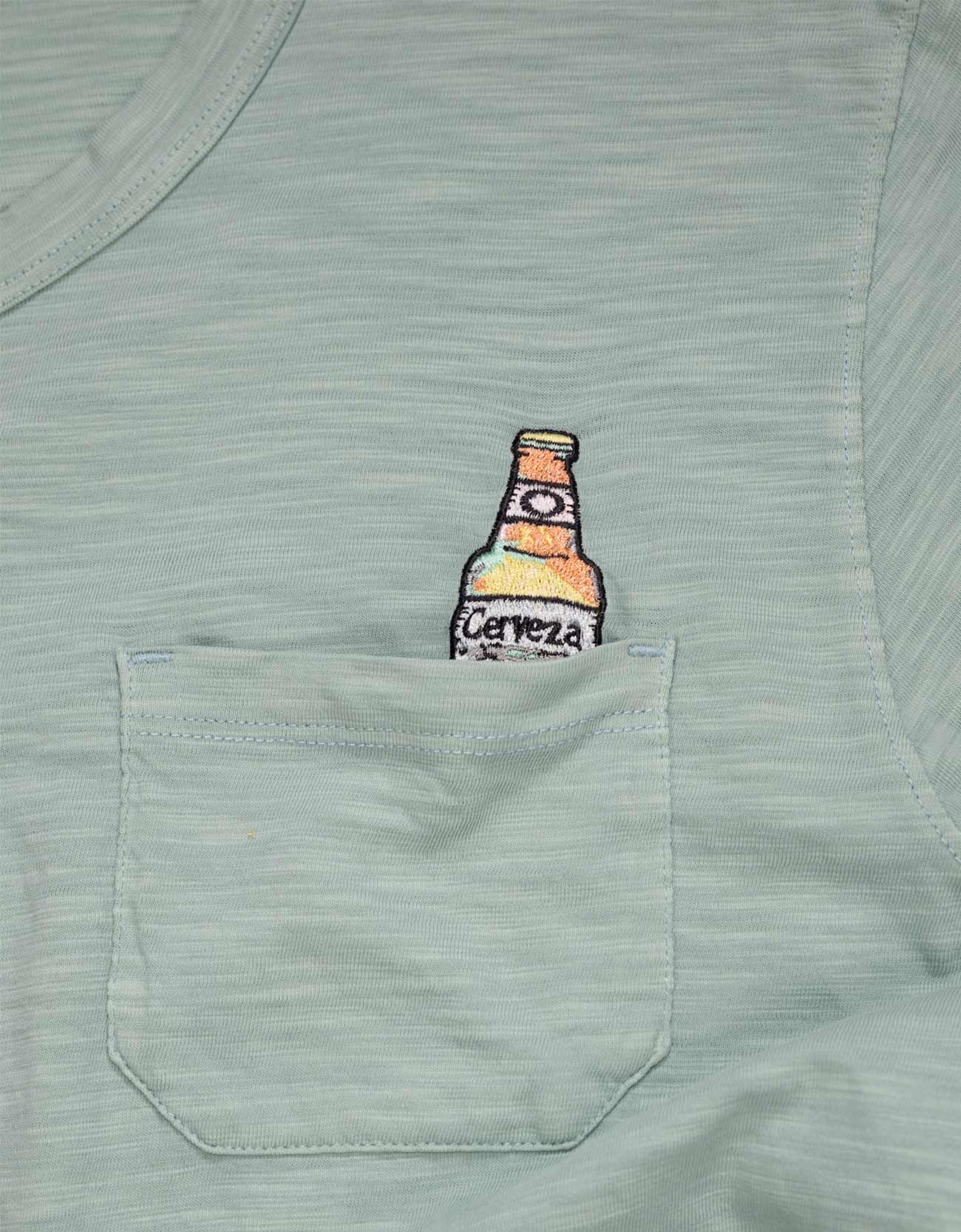 CERVEZA FOR MY FACE-A - SLUB PIMA POCKET TEE