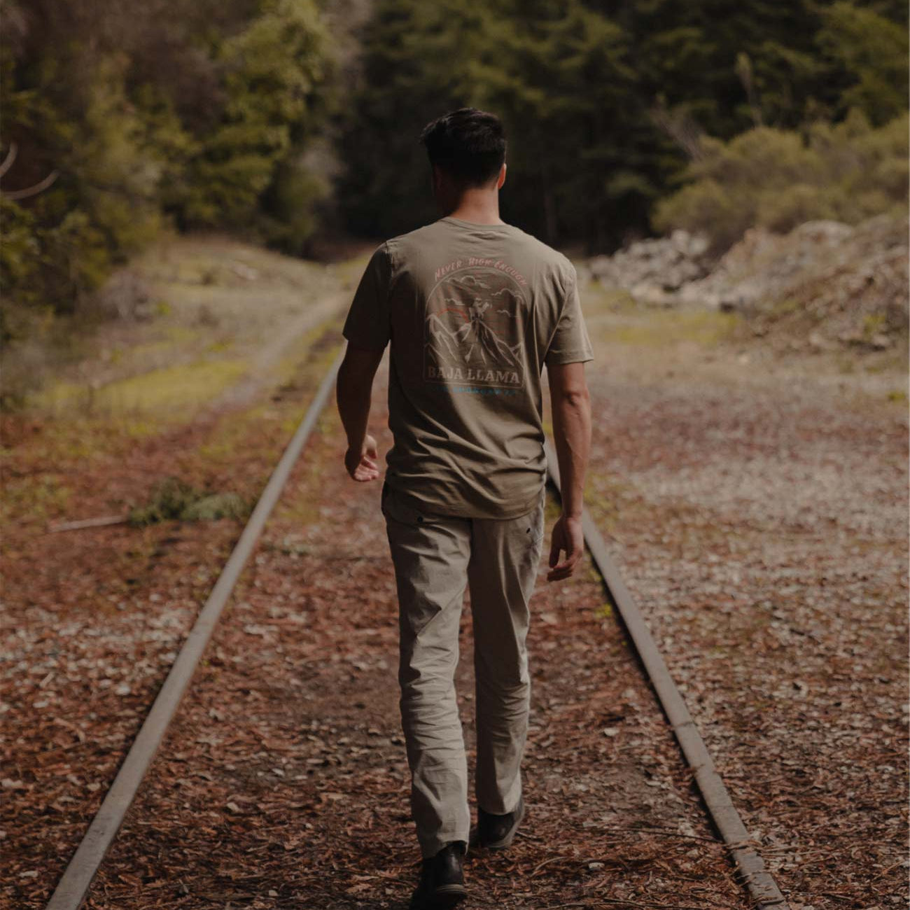 Baja Llama - Get Amongst It! Sun and Mountain print and is made from 100% Peruvian cotton.