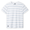 White t-shirt with blue stripes on a white background