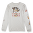 Baja Llama light desert-themed long sleeve tee with snake and Joshua tree back graphic. Soft cotton with printed sleeve details.