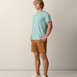 Lightweight Green Pocket Tee with Modern Art-Inspired Embroidery