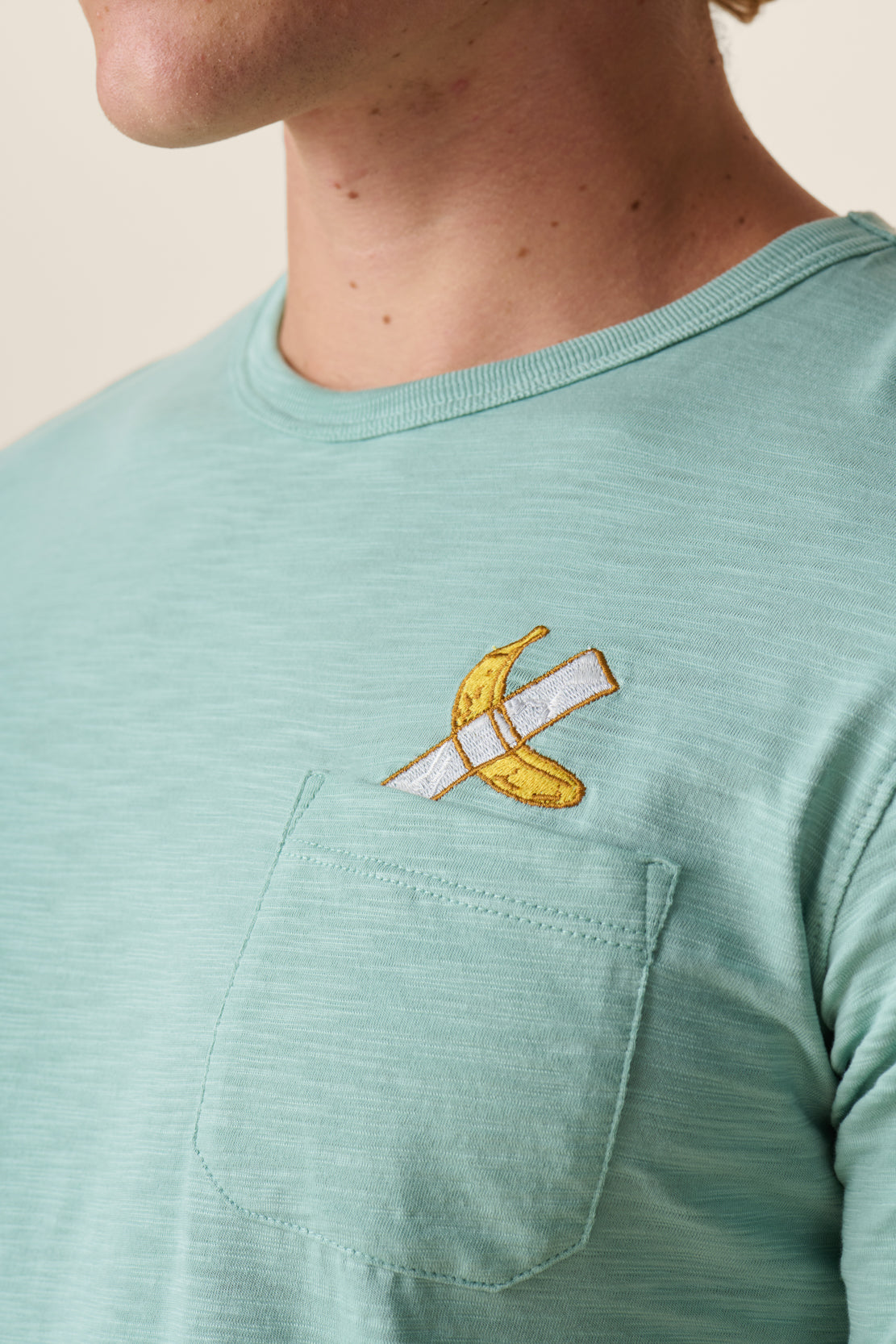 La Banana Embroidered Tee – Men's Pima Cotton Slub Shirt | Baja
