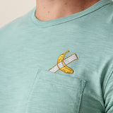 Close-Up of Embroidered Banana Pocket Detail