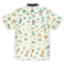 Baja Llama LA REPUBLICA BANANERA ICY MINT - 7-SEAS™ RELAXED FIT BUTTON UP, a mint-colored, short-sleeve shirt featuring an all-over hand-drawn graphic print of tropical and whimsical icons.