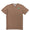 Front flat-lay view of the Baja Llama La Republica Embroidered Pima Slub Pocket Tee, featuring a brown crewneck t-shirt with a left chest pocket topped with an embroidered teal and orange banana palm tree.