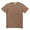 Front flat-lay view of the Baja Llama La Republica Embroidered Pima Slub Pocket Tee, featuring a brown crewneck t-shirt with a left chest pocket topped with an embroidered teal and orange banana palm tree.