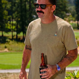 CERVEZA FOR MY FACE-A - SCORCHED BROWN SLUB PIMA POCKET TEE