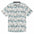 White and black button up shirt with llamas wearing blue eyeglasses print
