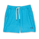 Baja Llama bright blue knit lounge shorts with drawstring waist. Ultra-soft and perfect for laid-back comfort.