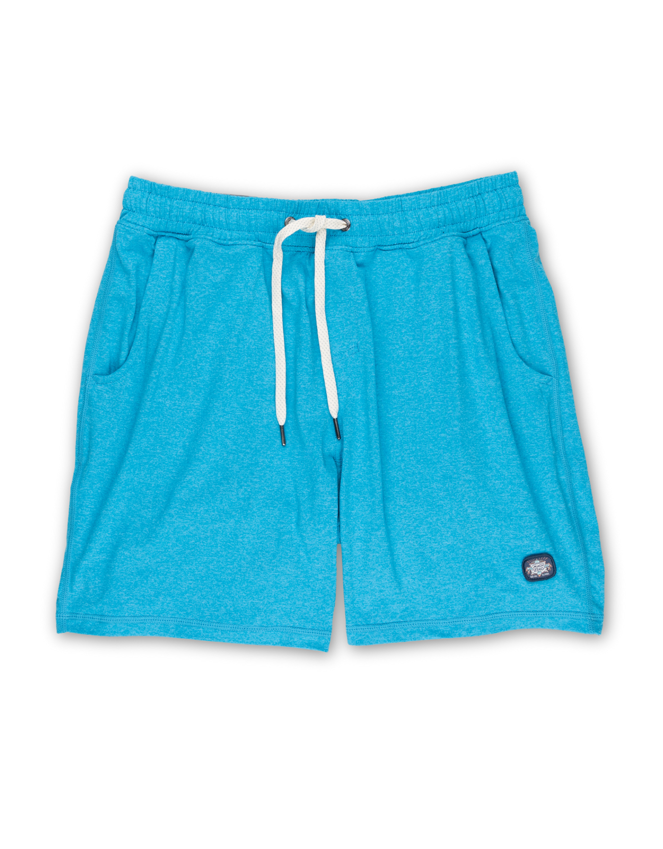 Baja Llama bright blue knit lounge shorts with drawstring waist. Ultra-soft and perfect for laid-back comfort.
