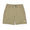 light brown athletic shorts with drawstring on a white background