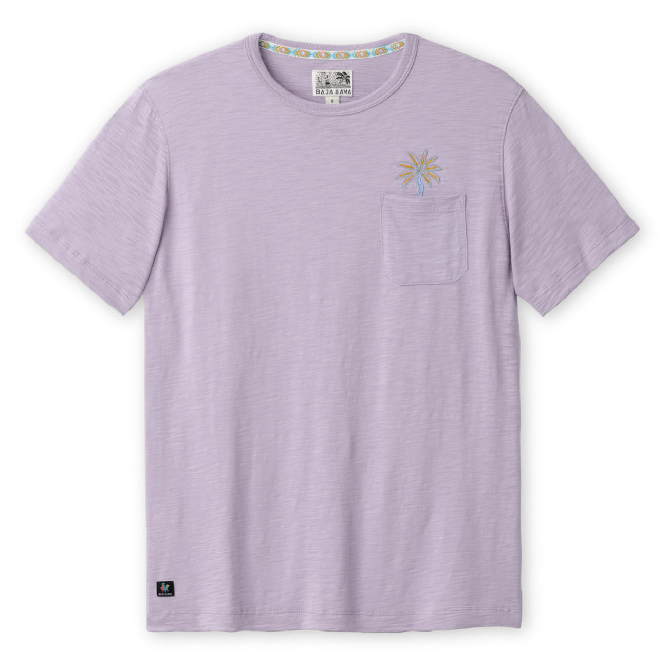 Marrakesh Palms Embroidered Tee – Purple Rain Front View