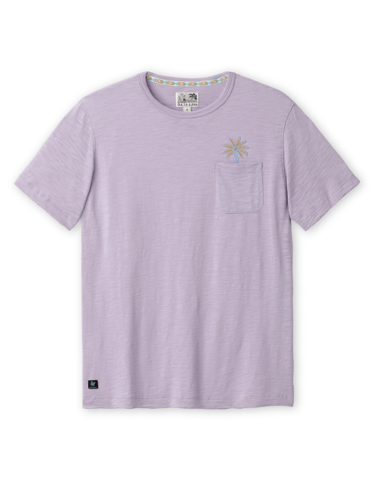 Marrakesh Palms Embroidered Tee – Purple Rain Front View