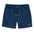 Solid navy men's swimsuit featuring embroidered "Taking Care of Business" slogan and Baja Llama logo.