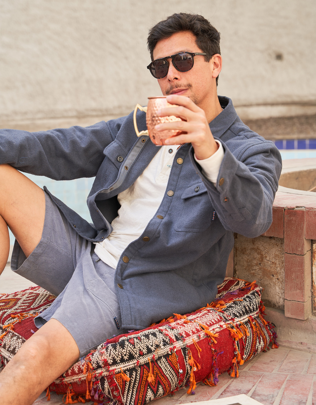 ROAD RUNNER POPPY MID WEIGHT WOOL BLEND FLANNEL JACKET Bajallama