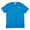 A blue t-shirt with a small embroidered palm tree design on the chest pocket area.