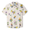 Front view of the Baja Llama Passion Project Nighthawk™ relaxed fit button-up shirt featuring a cream-colored fabric with a vibrant floral and tropical hummingbird print.
