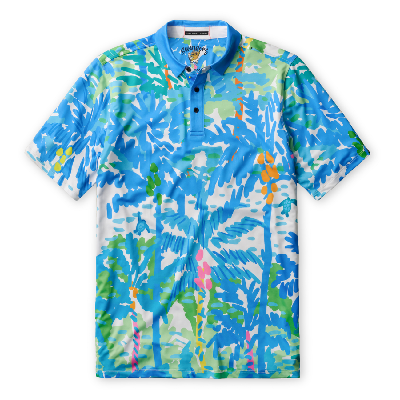Blue Paradise tropical golf shirt polo men
