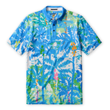 Blue Paradise tropical golf shirt polo men