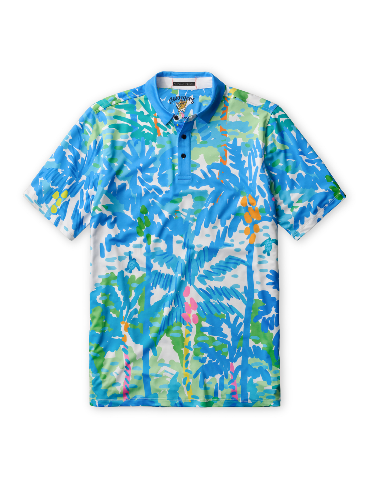 Blue Paradise tropical golf shirt polo men