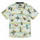 Hand-drawn Mexican fiesta graphic print button up shirt