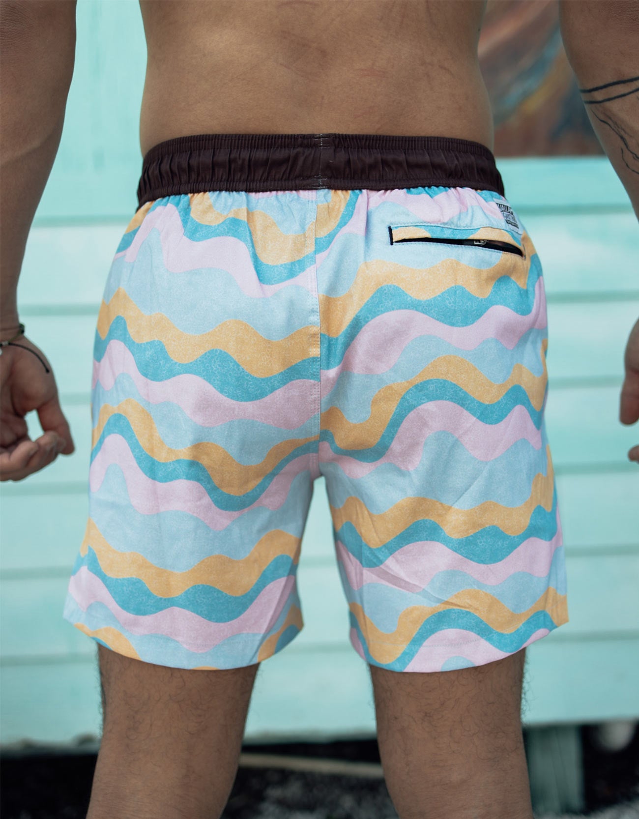 Hand-drawn Mexican fiesta-inspired graphic print men's volley shorts