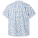 Back view of Baja Llama Purple Leafs Reverse button-up shirt
