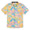 Button up shirt with digitally printed rainbow mountain inspired watercolor design