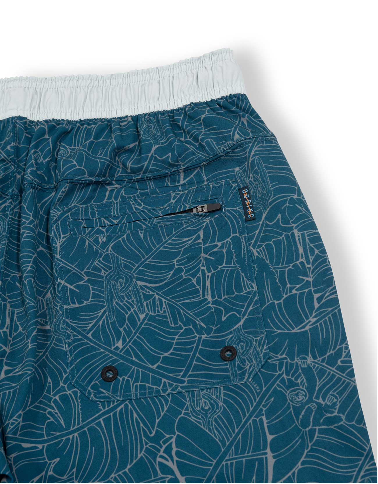 Baja Llama Blue and Grey Friends In Hiding Relaxplorations Stretch Athletic Lounge Shorts