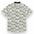 White button up shirt with hand drawn print of sloths wearing green glasses