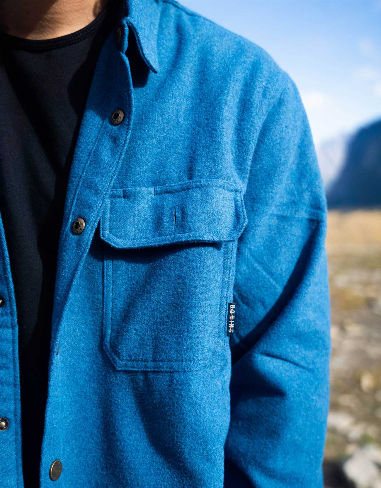 Baja Llama Blue Wool Mid/Heavyweight RoadRunner Flannel Shirt Jacket