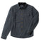 Baja Llama Poppy snap front flannel jacket in charcoal grey featuring dual chest pockets and branded snap buttons.