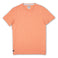 Baja Llama Solid Burnt Salmon Slub Pima Tee – Burnt coral crewneck T-shirt made from ultra-premium Peruvian cotton with textured slub finish – Displayed flat with visible woven neck label and signature Sloth Llama patch near hem – Lightweight, breathable, and eco-friendly casual wear for men