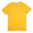 Baja Llama Solid Mustard Slub Pima Tee – Mustard yellow crewneck T-shirt made from ultra-premium Peruvian cotton with textured slub finish – Lightweight, breathable, and eco-friendly casual wear for men – Displayed flat with visible woven neck label and signature Sloth Llama patch near hem