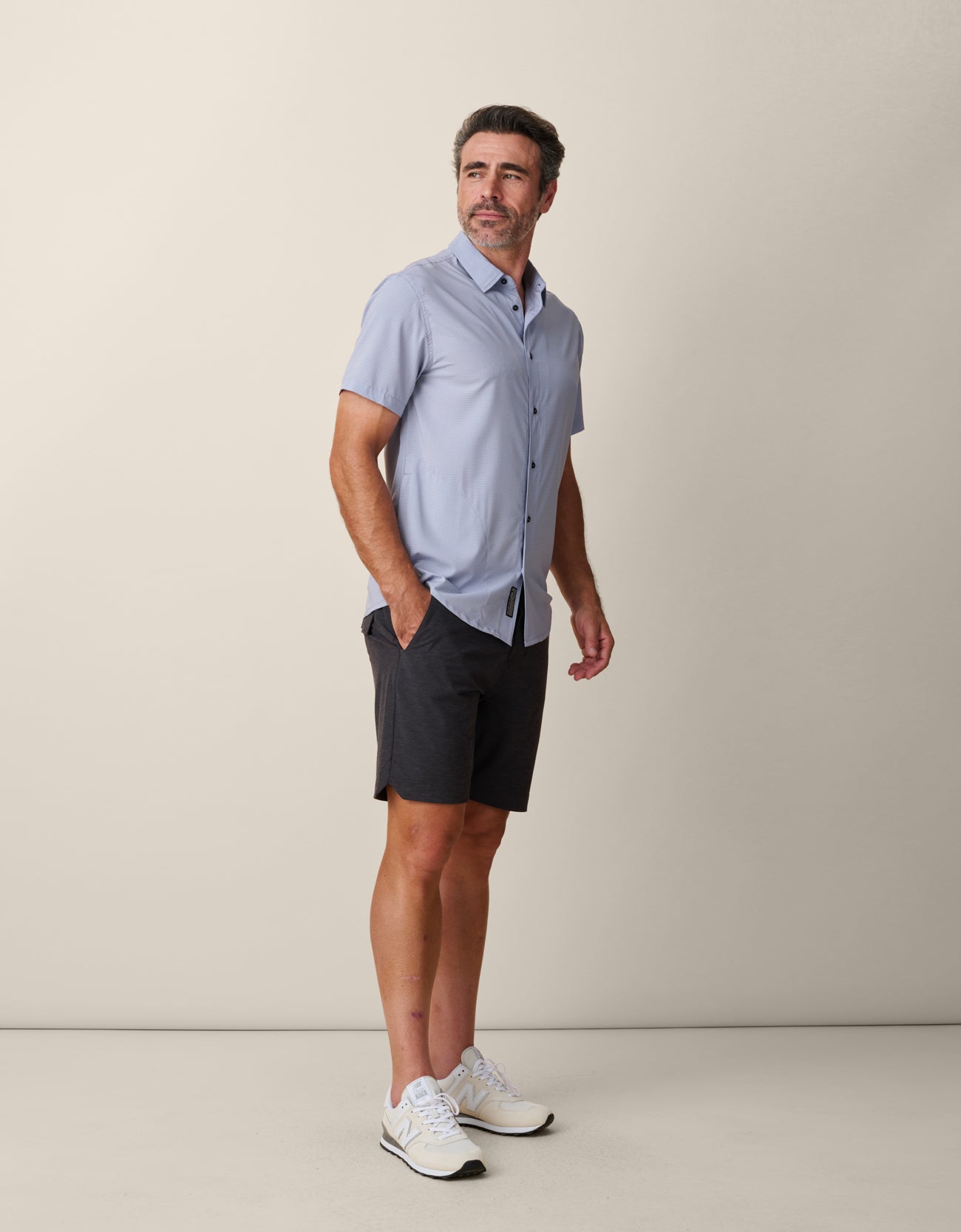 Purple Haze Mojave Button-Up – solid deep purple travel shirt with perforated fabric