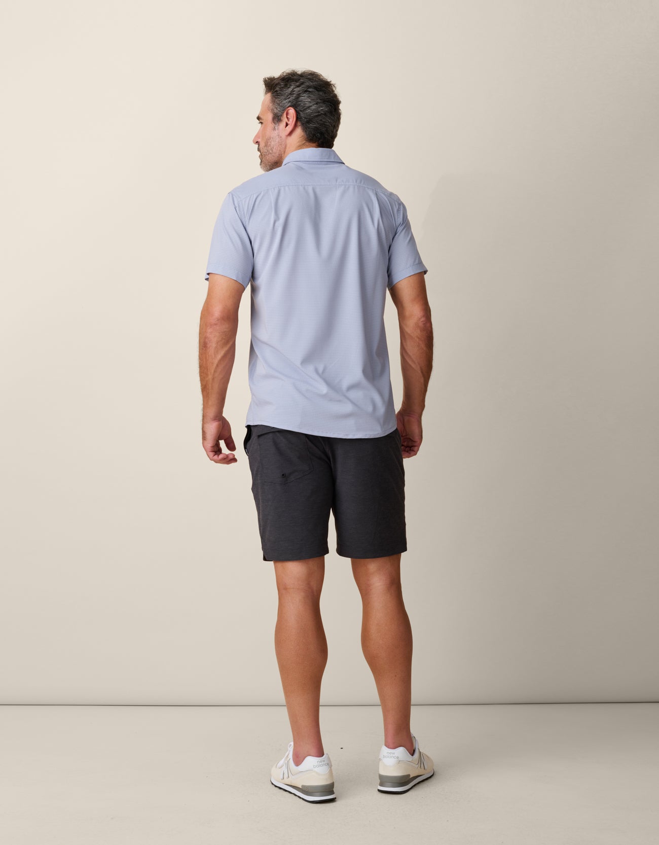 Back view of solid Mojave button-up – quick-dry tech shirt for hot weather