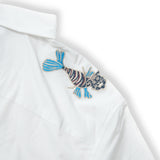  Baja Llama white sea animals embroidery snap front short sleeve button up shirt
