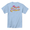 Back view of light blue Baja Llama Street Fight Against Boring Primo graphic tee