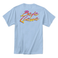 Back view of light blue Baja Llama Street Fight Against Boring Primo graphic tee
