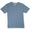 Front view of the Baja Llama Sun Dreams Slub Pima Pocket Tee in blue, featuring embroidered sunrise detail on top of the pocket.