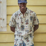 Amazon rainforest treehouse print shirt depicting canopy life in Peru's jungle