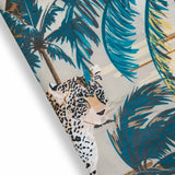 Baja Llama tan tropical jungle tiger print Recycled Poly stretch short sleeve button up shirt