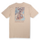 Baja Llama tan graphic tee with Peruvian Amazon treehouse print in brown and turquoise
