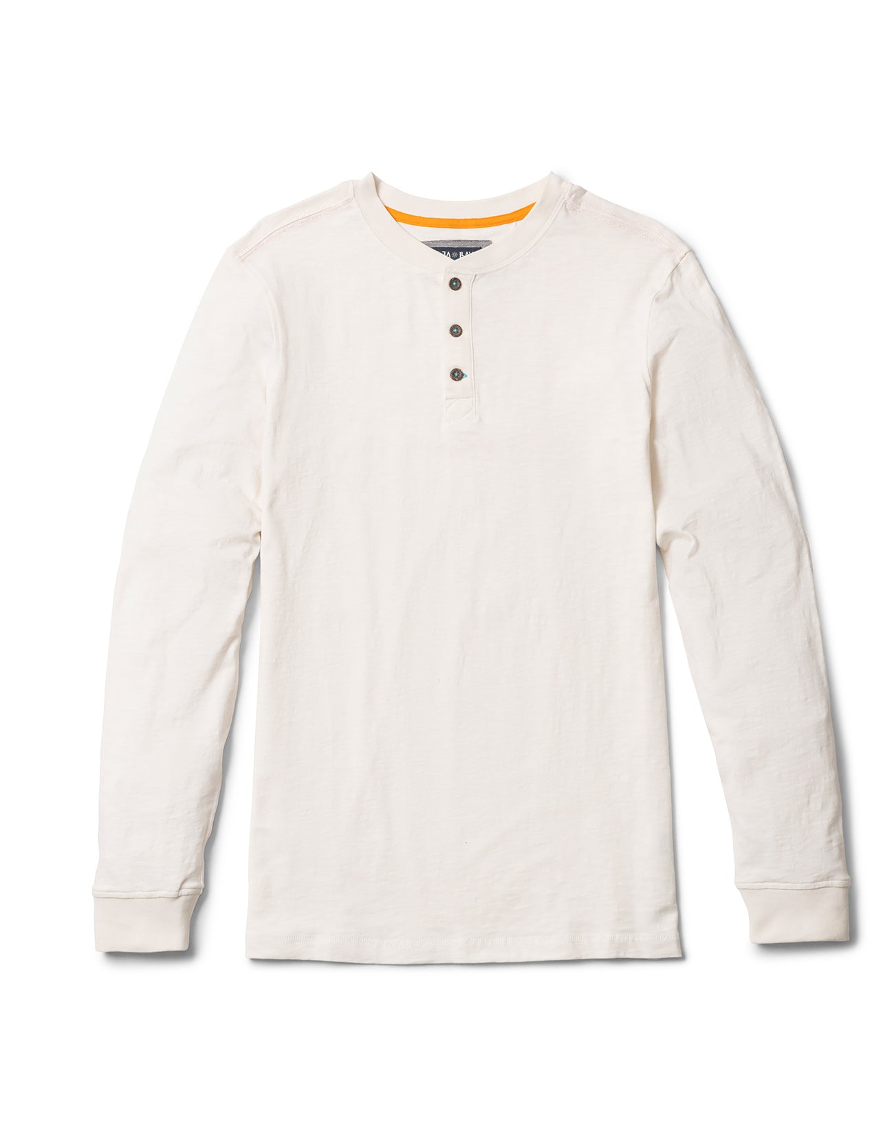 Baja Llama Cream Three Button Fast Eddie Slub Cotton Henley