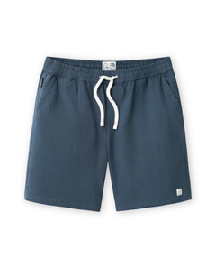 Baja Llama Too Easys dark slate stretch cotton shorts with elastic waistband and drawstring.